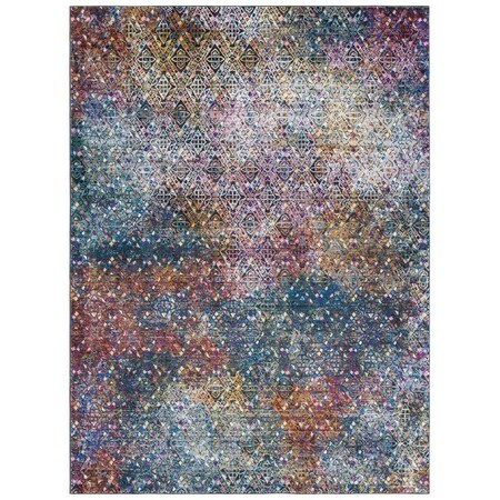 Safavieh 8 x 10 ft. Aria Power Loomed Rectangle Area Rug Blue & Ivory ARA203M-8